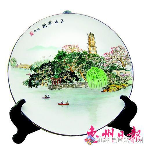 15彩瓷碟尽览惠州西湖美景